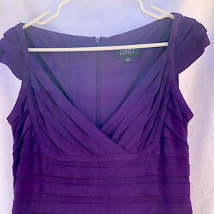 Purple cocktail dress with cap sleeve. Size 10